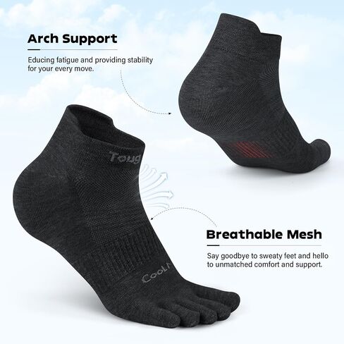 Tough Land Coolmax Five Finger Toe Socks for Men and Women - Athletic Running Ankle Socks - 3 Pairs in Saudi Arabia