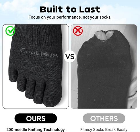 Tough Land Coolmax Five Finger Toe Socks for Men and Women - Athletic Running Ankle Socks - 3 Pairs in Saudi Arabia