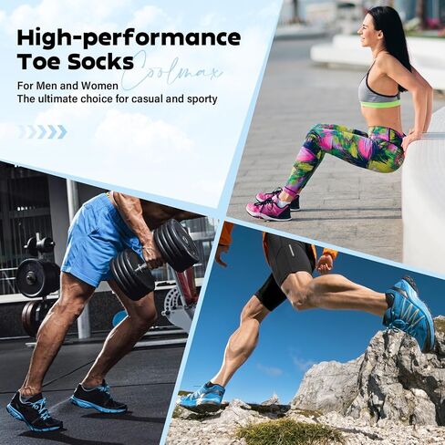 Tough Land Coolmax Five Finger Toe Socks for Men and Women - Athletic Running Ankle Socks - 3 Pairs in Saudi Arabia