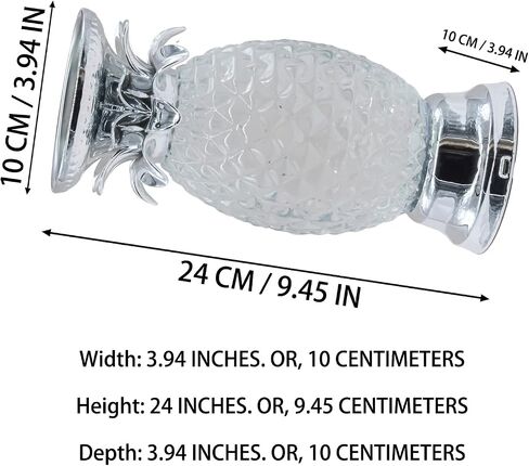 YAKii 9.5" Pineapple LED Color Changing Shine Lava Lamp,Swirling Water Waves Lamp Kid Safe Battery/USB Cable Operated,Table Lamp Candle Holder Table Decoration Silver(Pack of 2) in Saudi Arabia