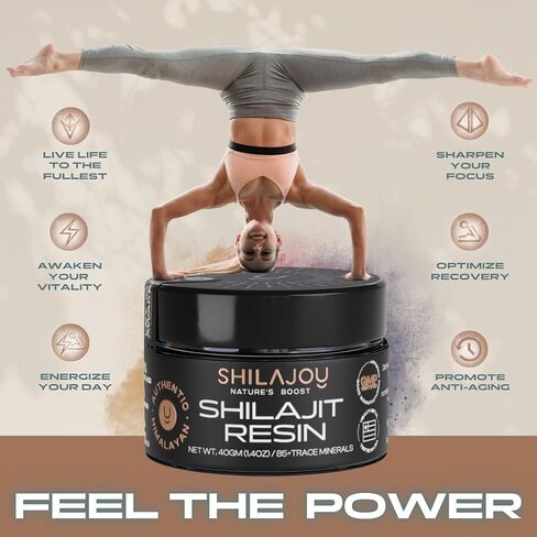 Pure Himalayan Shilajit Resin - Gold Grade High Potency with 75% Fulvic Acid and 85+ Trace Minerals for Energy Boost & Immune Support for Men & Women. U.S. Lab Tested - 40gr (80 Servings) in Saudi Arabia