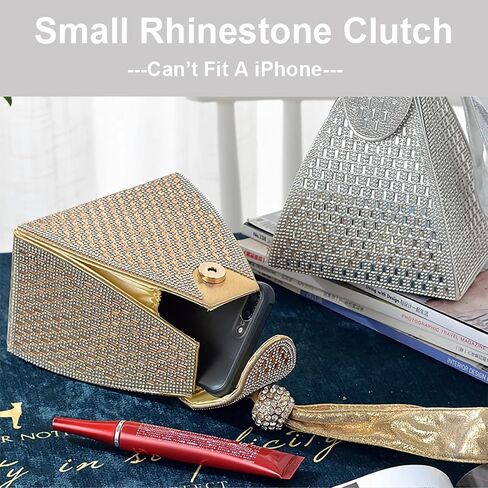 Small Rhinestone Clutch Purse for Womem Sparkly Glitter Triangle Evening Bag Wristlet Handbag in Saudi Arabia