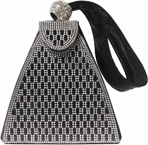 Small Rhinestone Clutch Purse for Womem Sparkly Glitter Triangle Evening Bag Wristlet Handbag in Saudi Arabia
