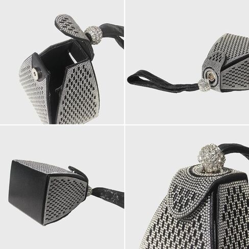 Small Rhinestone Clutch Purse for Womem Sparkly Glitter Triangle Evening Bag Wristlet Handbag in Saudi Arabia