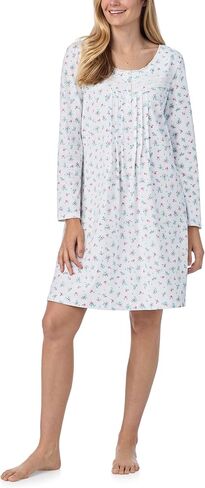 Carole Hochman Women's 38'' Breathable Cotton Jersey Knit Nightgown, Relaxed Fit Long Sleeve Sleepwear with Lace Trim in Saudi Arabia