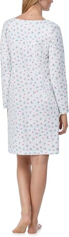 Carole Hochman Women's 38'' Breathable Cotton Jersey Knit Nightgown, Relaxed Fit Long Sleeve Sleepwear with Lace Trim in Saudi Arabia