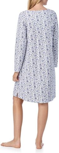 Carole Hochman Women's 38'' Breathable Cotton Jersey Knit Nightgown, Relaxed Fit Long Sleeve Sleepwear with Lace Trim in Saudi Arabia