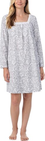 Carole Hochman Women's 38'' Breathable Cotton Jersey Knit Nightgown, Relaxed Fit Long Sleeve Sleepwear with Lace Trim in Saudi Arabia