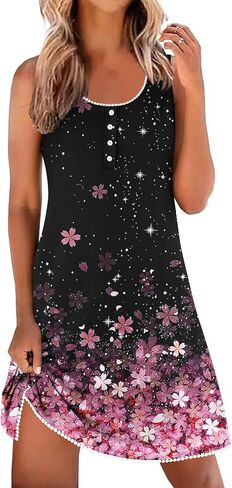 Ekouaer Tank Nightgowns for Women Sleeveless Night gowns Button down Sleep Shirts Soft Sleep Dress Ladies Chemise in Saudi Arabia