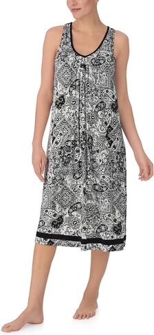 ELLEN TRACY Womens Nightgown - Soft Stretch Jersey Sleeveless Midi Gown with Shelf Bra in Kuwait
