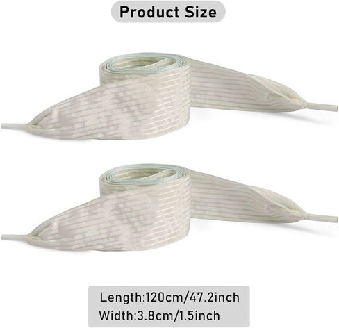1.57 Inch Wide Ribbon Shoelaces Nylon Striped Flat Shoe Laces Fashion Satin Laces for Sneakers Boots in Kuwait