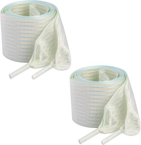 1.57 Inch Wide Ribbon Shoelaces Nylon Striped Flat Shoe Laces Fashion Satin Laces for Sneakers Boots in Kuwait