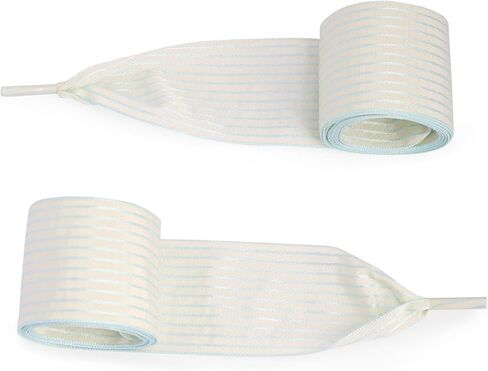 1.57 Inch Wide Ribbon Shoelaces Nylon Striped Flat Shoe Laces Fashion Satin Laces for Sneakers Boots in Kuwait