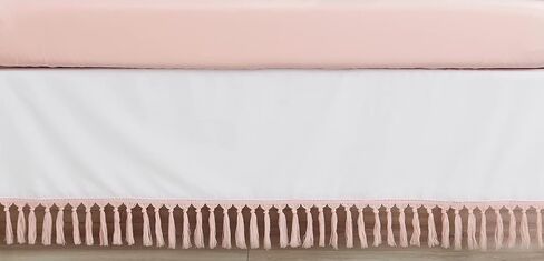 Sweet Jojo Designs Solid Sage Green Girl Baby Crib Skirt Bed Dust Ruffle Bedskirt Nursery Off White Tassel for Watercolor Boho Floral Garden Flower Bohemian Farmhouse Vintage Shabby Chic Beige Nature in Saudi Arabia