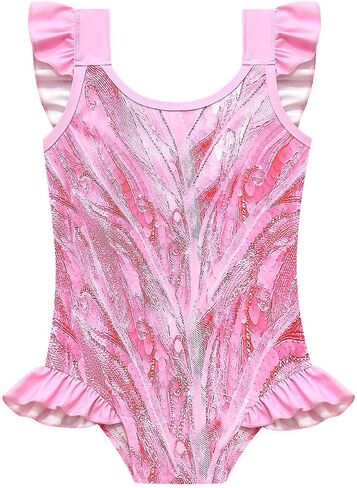 Little Girls Cartoon One-Piece Swimsuit Girls Ruffles Swimsuits Beach Sport Bathing Suit in Kuwait