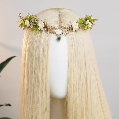 MOSTORY Woodland Flower Fairy Crown - Floral Elf Crowns for Fairy Cotume Women Renaissance Renfaire Cosplay Photo Shoot in Saudi Arabia