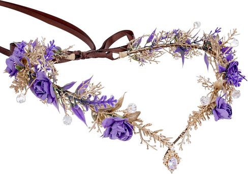 MOSTORY Woodland Flower Fairy Crown - Floral Elf Crowns for Fairy Cotume Women Renaissance Renfaire Cosplay Photo Shoot in Saudi Arabia