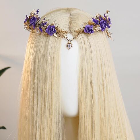 MOSTORY Woodland Flower Fairy Crown - Floral Elf Crowns for Fairy Cotume Women Renaissance Renfaire Cosplay Photo Shoot in Saudi Arabia
