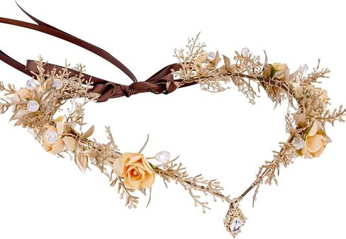 Mostory Woodland Flower Flower Flower Crown - Crowns Floral Elf for Fairy Cotume Women Renaissance Renfaire Cosplay التقاط الصور in Saudi Arabia