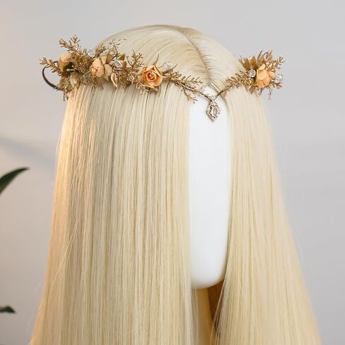 Mostory Woodland Flower Flower Flower Crown - Crowns Floral Elf for Fairy Cotume Women Renaissance Renfaire Cosplay التقاط الصور in Saudi Arabia