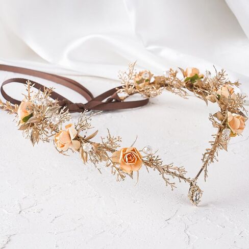 Mostory Woodland Flower Flower Flower Crown - Crowns Floral Elf for Fairy Cotume Women Renaissance Renfaire Cosplay التقاط الصور in Saudi Arabia