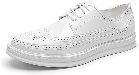 Men's Casual Wingtip Dress Sneakers Orthopedic Classic Leather Dress Shoes for Men Fashion Platform Wingtip Brogue Oxford for Men in Kuwait