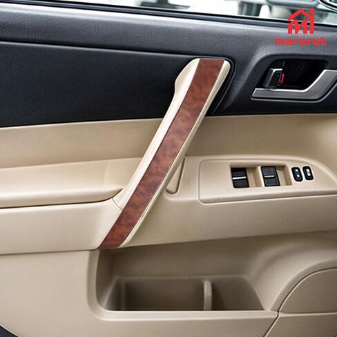 Marsrut Armrest Door Handle Cover Fit for Toyota Highlander 2008 2009 2010 2011 2012 2013 Front Right, Strip Panel Interior Trim Replacement Accessories to Replace (Wood Grain Color) in Saudi Arabia