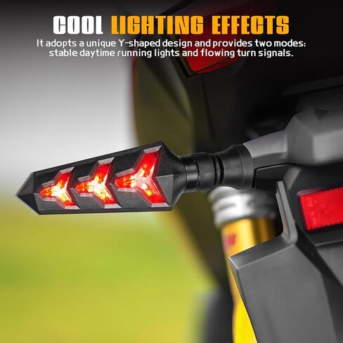 4 مساءً إشارات دوران الدراجات النارية ، وميض دراجة نارية 12V ، ومؤشرات خلفية أمامية متدفقة ، و LED LED LED Universal Universal للدراجات النارية على الطريق (Amber) in Kuwait