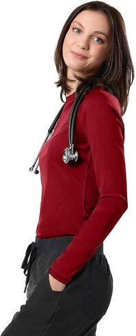 Peelz Kiki Long Sleeve Underscrub Top للنساء - ناعمة ، مطاطية ، بنائبة سلسة للطبقة والراحة ، تناسب نحيف in Kuwait