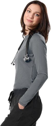 Peelz Kiki Long Sleeve Underscrub Top للنساء - ناعمة ، مطاطية ، بنائبة سلسة للطبقة والراحة ، تناسب نحيف in Kuwait