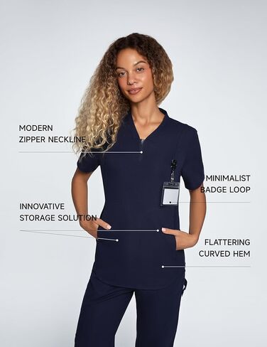 Acadia Louise Scrub Top for Women: Slim Fit, V-Neck, 2 Pockets, High Performance, Easy Care in Kuwait