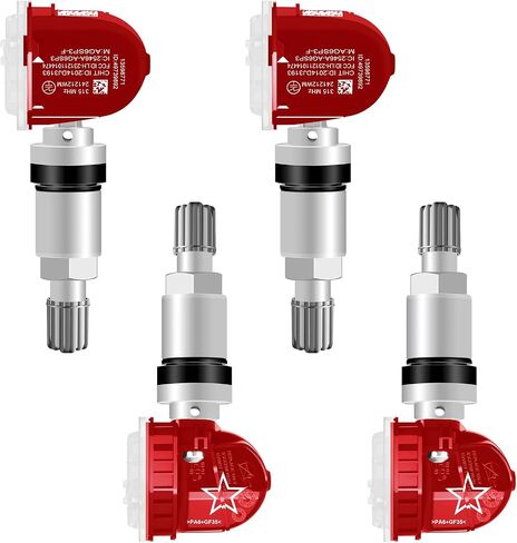 4PCS TPMS Sensor ، 315MHz OE 13598771 13598772 13586335 13581558 نظام مراقبة ضغط الإطارات متوافق مع مجموعة شيفروليه/تشيفي/سيلفرادو/GMC/BUICK/CADILLAC/PONTIAC/HUMMBER من 4 (سوداء) in Kuwait