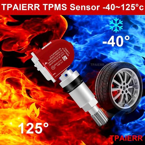 4PCS TPMS Sensor ، 315MHz OE 13598771 13598772 13586335 13581558 نظام مراقبة ضغط الإطارات متوافق مع مجموعة شيفروليه/تشيفي/سيلفرادو/GMC/BUICK/CADILLAC/PONTIAC/HUMMBER من 4 (سوداء) in Kuwait