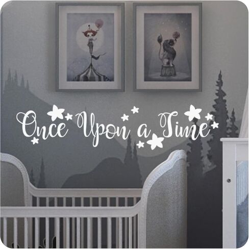 My Vinyl Story - Once Upon a time - Large Girl Nursery Decor Wall Decal Quote Removable Vinyl Art Decorations Stickers for Children Baby Kids Boy Girl Bedroom Gift 32x7 inches in Saudi Arabia