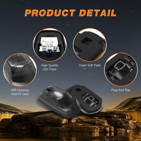 مصابيح التخليص CAB LED AMBER ، مصابيح تشغيل العلامة على السطح متوافقة مع Ford F250 F350 F450 F550 2017-2022 Super Duty Pickup Trucks in Saudi Arabia