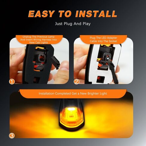 مصابيح التخليص CAB LED AMBER ، مصابيح تشغيل العلامة على السطح متوافقة مع Ford F250 F350 F450 F550 2017-2022 Super Duty Pickup Trucks in Saudi Arabia