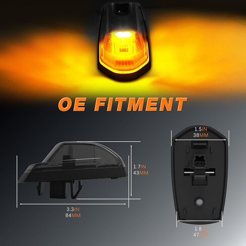 مصابيح التخليص CAB LED AMBER ، مصابيح تشغيل العلامة على السطح متوافقة مع Ford F250 F350 F450 F550 2017-2022 Super Duty Pickup Trucks in Saudi Arabia