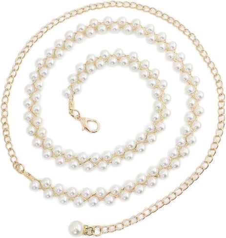 Pearl Belts for Formal Women Dress Pearl Waist Chain for Women Layered Waist Chain Belt Handmade Pearl Body Chain Charm Bridal Dresses Belt Adjustable Accessory for womenFashion Jewelry Gifts in Saudi Arabia