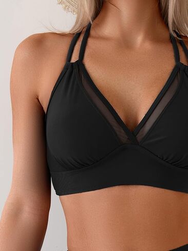 Fanuerg Womens High Pherced Bikini مجموعات البطن التحكم Swim Swimsuits شبكة Sarong لفاتين للاستحمام in Saudi Arabia