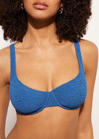 Woman's Balconette Swimsuit Top Crinkle Waves in Saudi Arabia