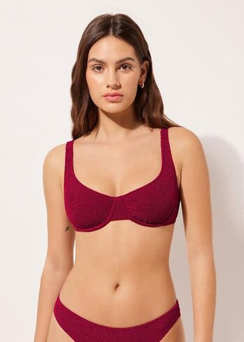 Woman's Balconette Swimsuit Top Crinkle Waves in Saudi Arabia