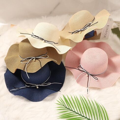 Eigso Womens Wide Breim Beach Ducket Hat Summer Straw Straw Straw Locen Mesh Hats for Woman in Kuwait