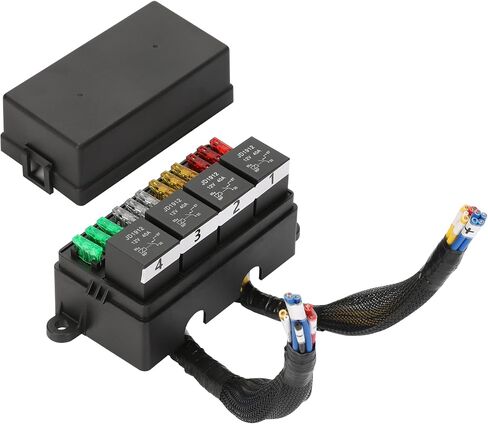Pre-Wired 12V Relay Box with 4 Relays and 12Way ATC/ATO Fuse Slots, Sealed Fuse Block for Automotive, Car, Marine, Boat in Saudi Arabia