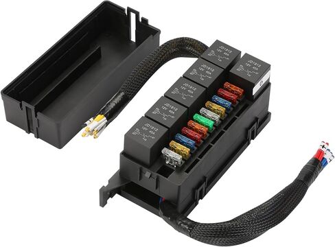 Pre-Wired 12V Relay Box with 4 Relays and 12Way ATC/ATO Fuse Slots, Sealed Fuse Block for Automotive, Car, Marine, Boat in Saudi Arabia