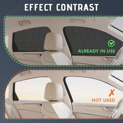 4PCS Car Window Shades, Side Window Sun Shade, Breathable Mesh Baby Window Screen Covers for Block Heat & UV Protection, Universal Car Interior Accessories for Most Car Truck SUV in Saudi Arabia