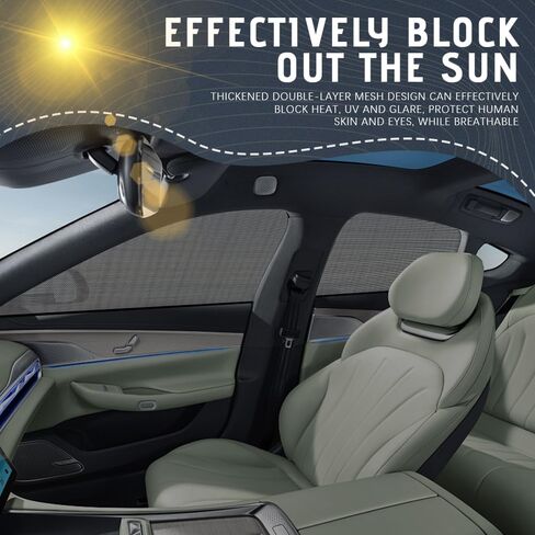 4PCS Car Window Shades, Side Window Sun Shade, Breathable Mesh Baby Window Screen Covers for Block Heat & UV Protection, Universal Car Interior Accessories for Most Car Truck SUV in Saudi Arabia