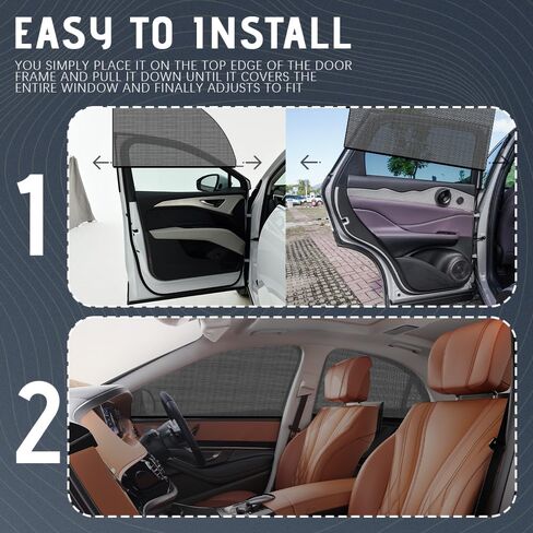 4PCS Car Window Shades, Side Window Sun Shade, Breathable Mesh Baby Window Screen Covers for Block Heat & UV Protection, Universal Car Interior Accessories for Most Car Truck SUV in Saudi Arabia