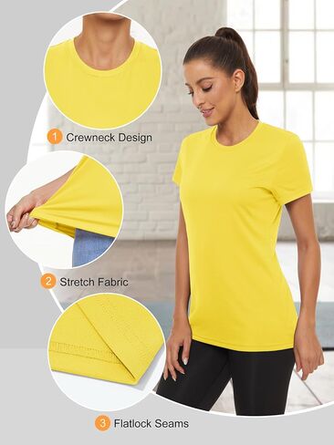 KEFITEVD Women's Workout Tops Short Sleeve UPF 50+ Athletic Sun Protection Shirts Quick Dry Running Rush Guard Gym Tee in Saudi Arabia