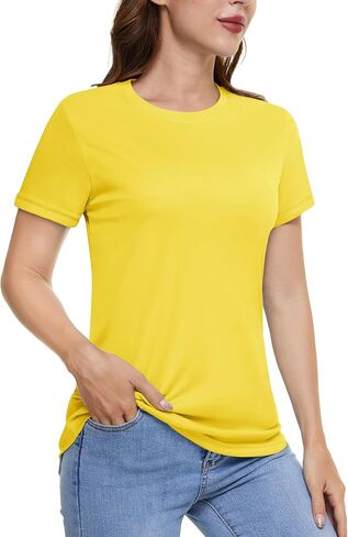 KEFITEVD Women's Workout Tops Short Sleeve UPF 50+ Athletic Sun Protection Shirts Quick Dry Running Rush Guard Gym Tee in Saudi Arabia