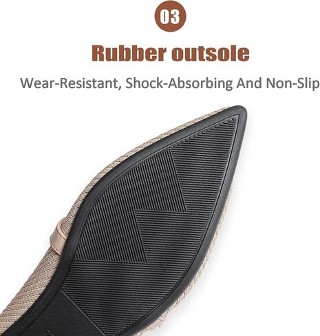 Women Knitted Striped Pointed Toe Mary Jane Flats with Adjustable Ankle Strap Comfort Casual Breathable Lightweight Washable Walking Shoes Dressy Ballet Flats for Office Dating in Saudi Arabia